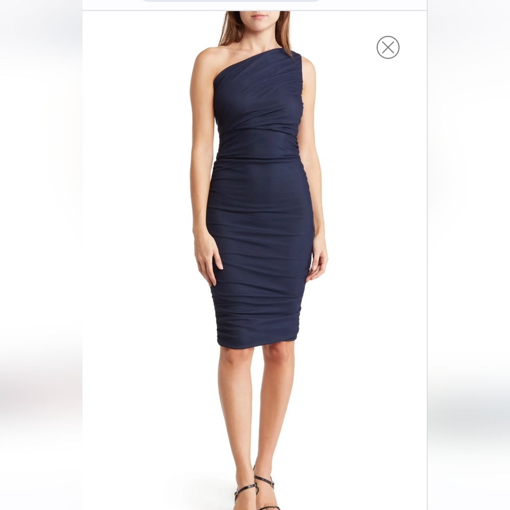One-Shoulder Body-Con Midi Dress